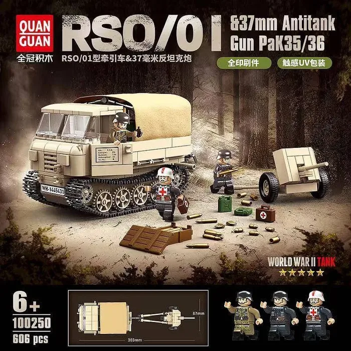 Quanguan Tracteur RSO/01 et canon anti-char de 37 mm (QUANGUAN-100250) - prix | Brick Broker