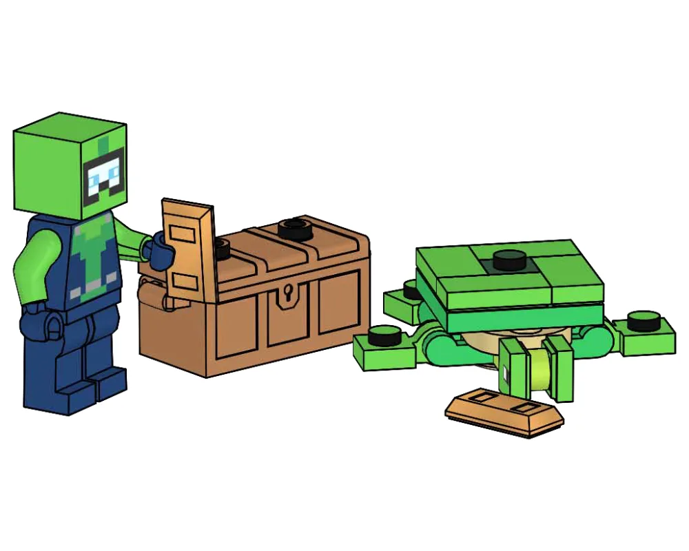 Dans le même style que le LEGO Plongeur avec tortue et coffre au trésor (662505-1) | Brick Broker
