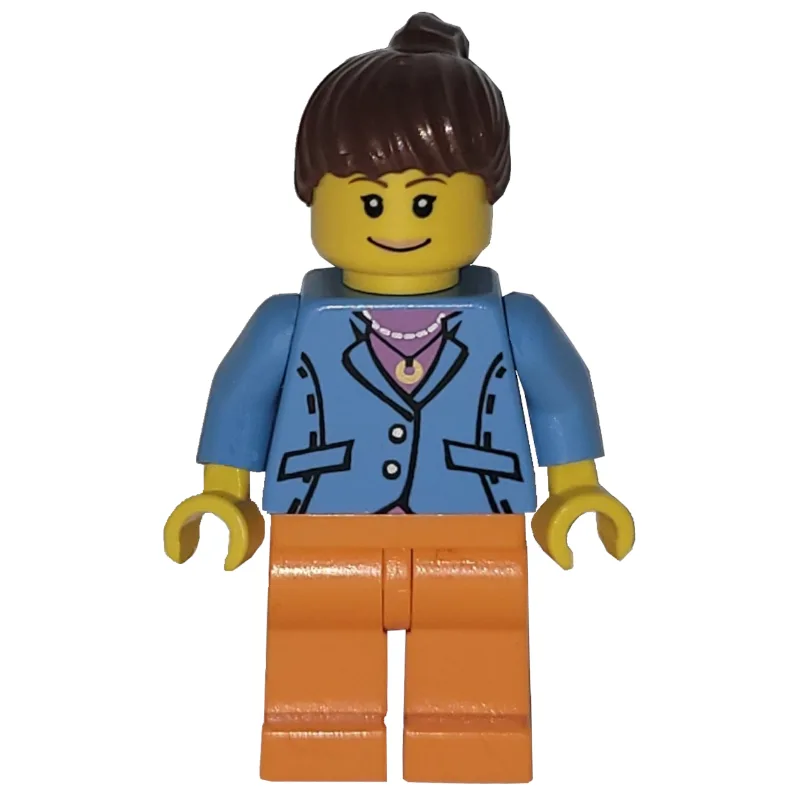 Medium Blue Torso, Orange Legs, Reddish Brown… — minifigurine LEGO | Brick Broker