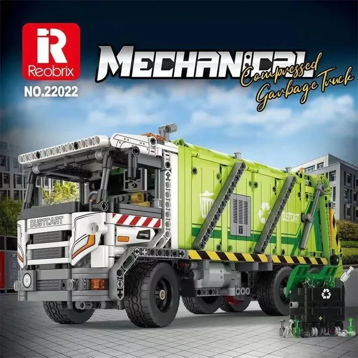 Reobrix Camion poubelle compressé - Version dynamique (REO-22022) - prix | Brick Broker