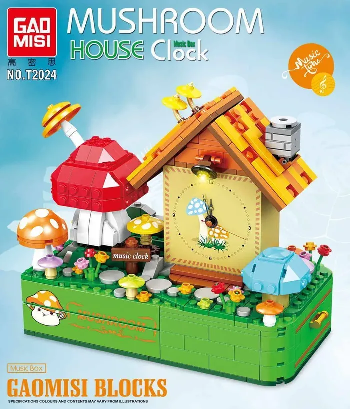 TaiGaoLe Boîte à musique Maison Champignon avec horloge (TGL-T2024) - prix | Brick Broker