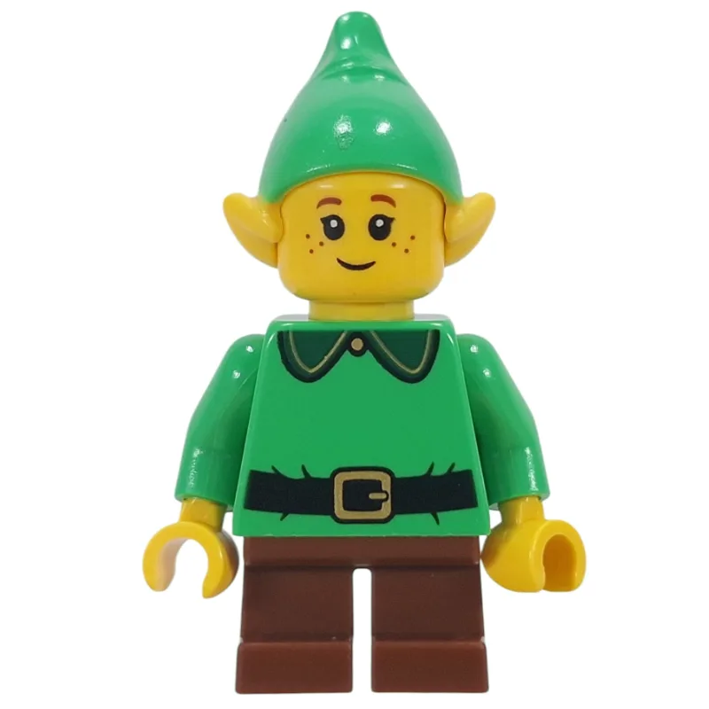 Elf - Bright Green Torso, Reddish Brown Legs — minifigurine LEGO | Brick Broker