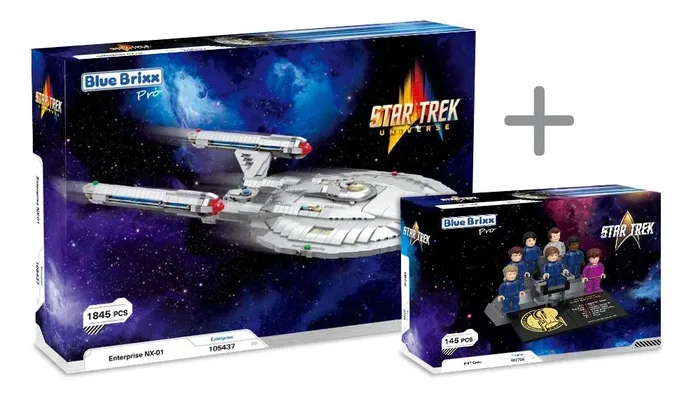BlueBrixx Bundle - Enterprise NX-01 de STAR TREK avec figurines (BB-108333) - prix | Brick Broker