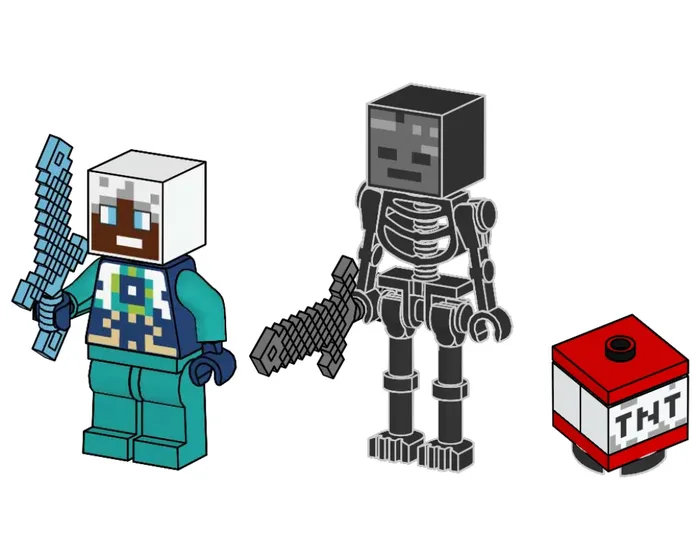 LEGO 662506 Squelette Wither et Explorateur de l'Ender avec de la TNT - prix | Brick Broker