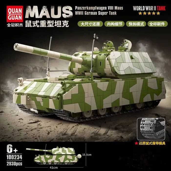 Quanguan Char Panzerkampfwagen VIII Maus (QUANGUAN-100234) - prix | Brick Broker