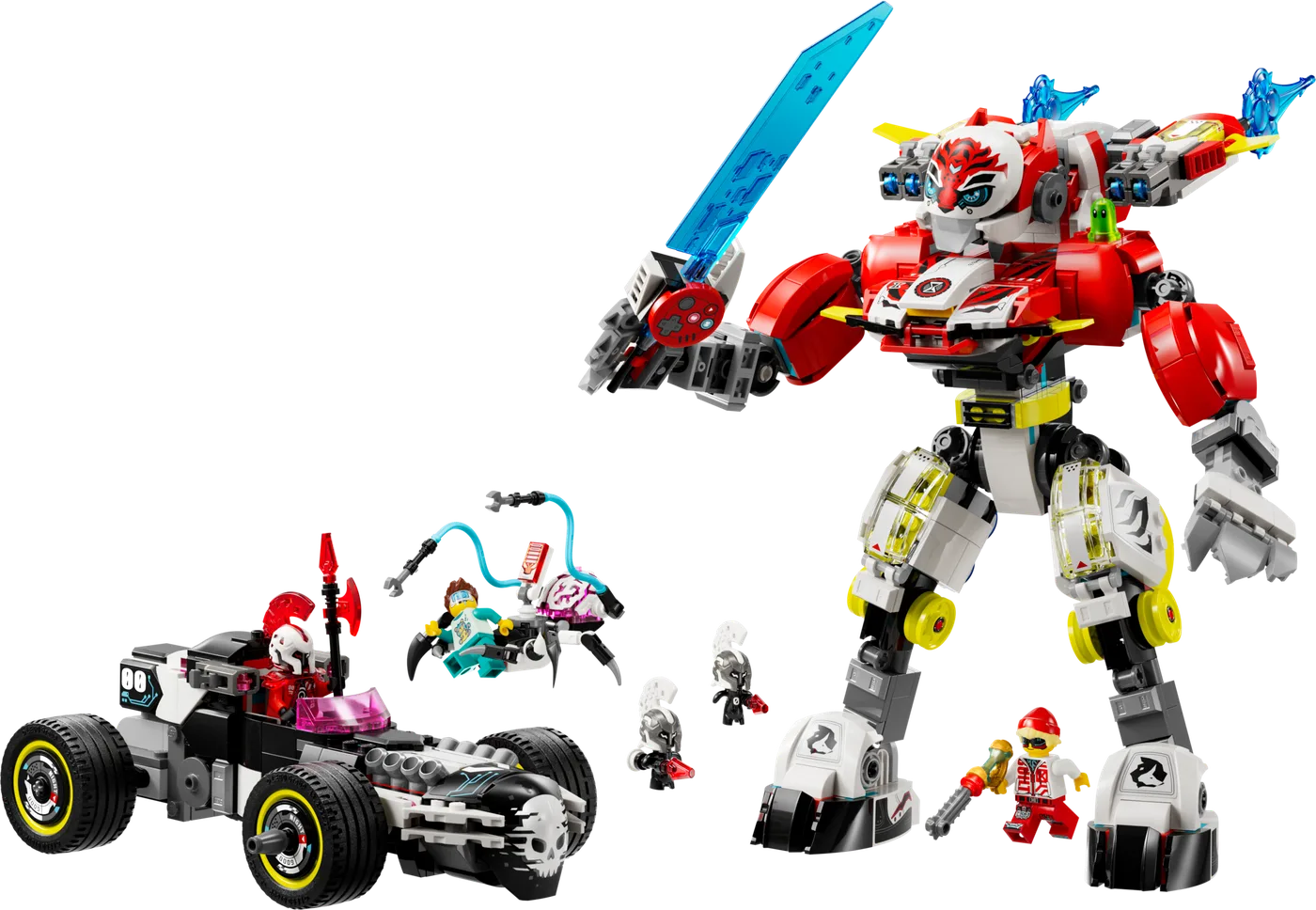 Dans le même style que le LEGO Robot Tigre de Cooper et Voiture Hot Rod de Zero (71497-1) | Brick Broker