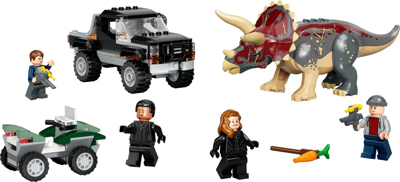 Dans le même style que le LEGO L'embuscade du Tricératops en pick-up (76950-1) | Brick Broker