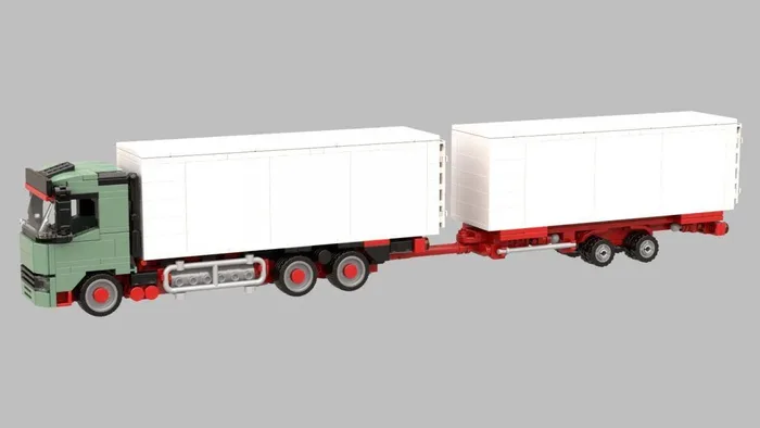 BlueBrixx Camion logistique avec conteneur maritime et remorque (BB-103814) - prix | Brick Broker