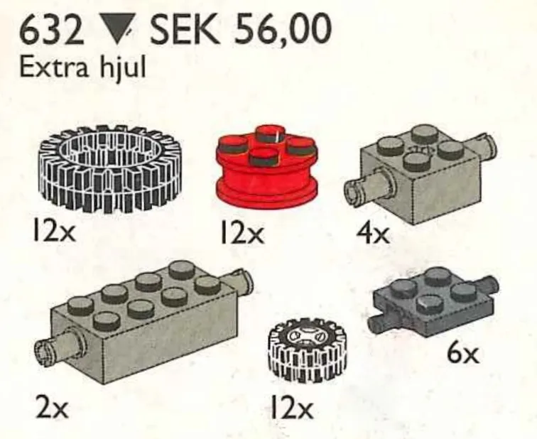 Dans le même style que le LEGO Roues et Pneus (632-1) | Brick Broker