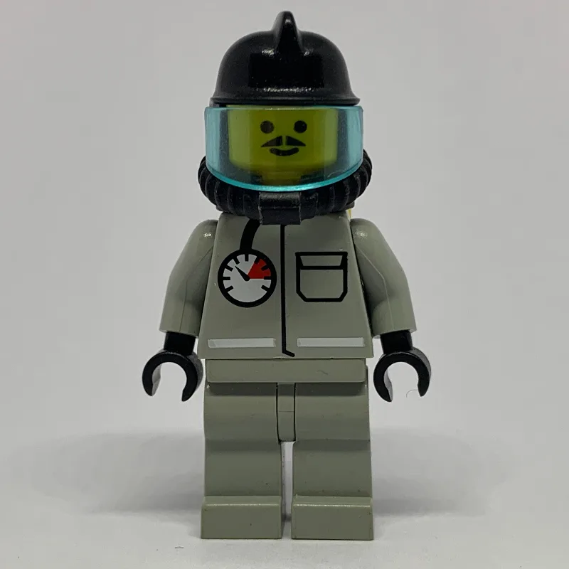 Fireman, Light Gray Fire Suit with Gauge and… — minifigurine LEGO | Brick Broker