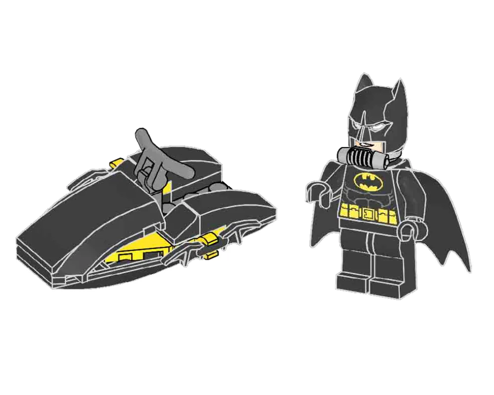 Dans le même style que le LEGO Batman en bateau à réaction (212224-1) | Brick Broker