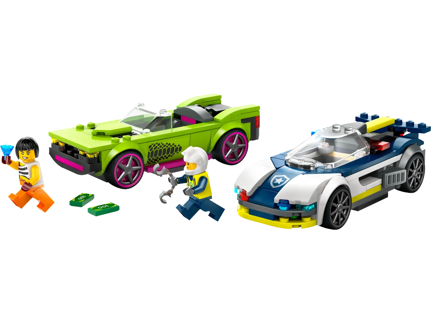 Dans le même style que le LEGO Course-poursuite entre voiture de police et muscle car (60415-1) | Brick Broker