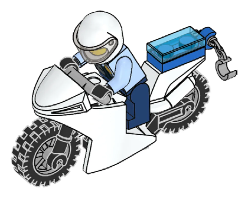Dans le même style que le LEGO Policier et Moto (952001-1) | Brick Broker