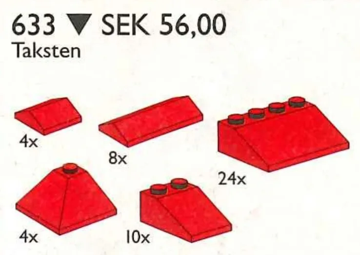 Dans le même style que le LEGO Tuiles de toit (633-1) | Brick Broker