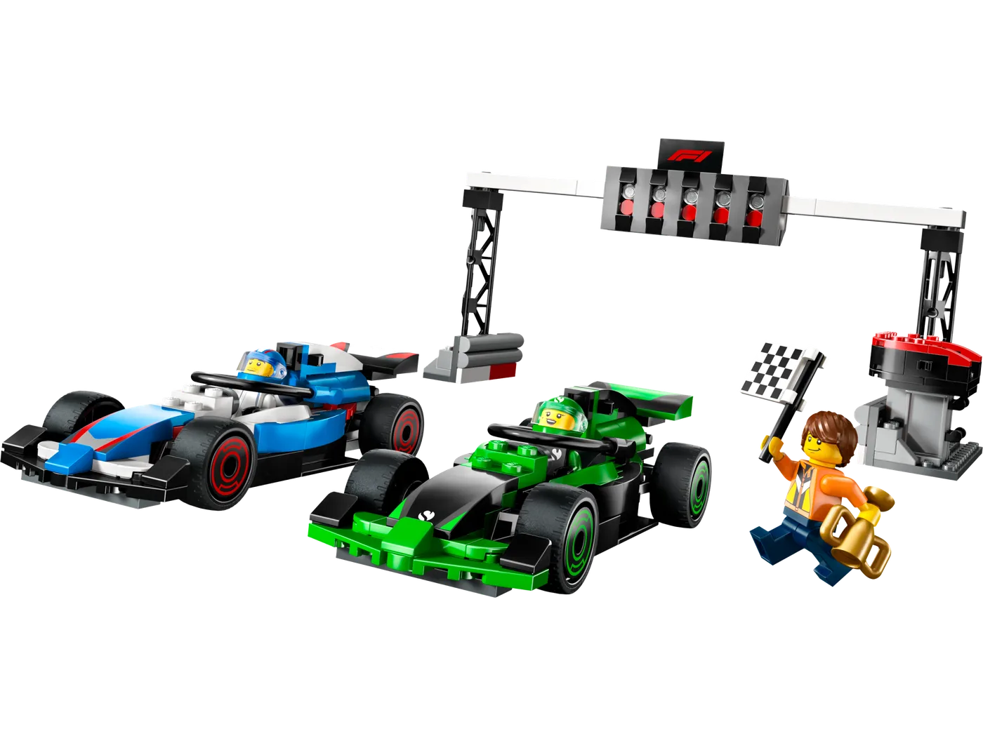 Dans le même style que le LEGO Grille F1 avec Voitures de Course VCARB et Sauber (60474-1) | Brick Broker