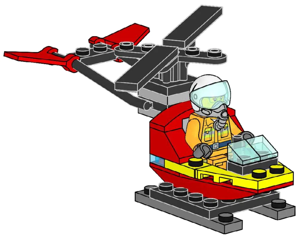 Dans le même style que le LEGO Hélicoptère de pompiers (952301-1) | Brick Broker