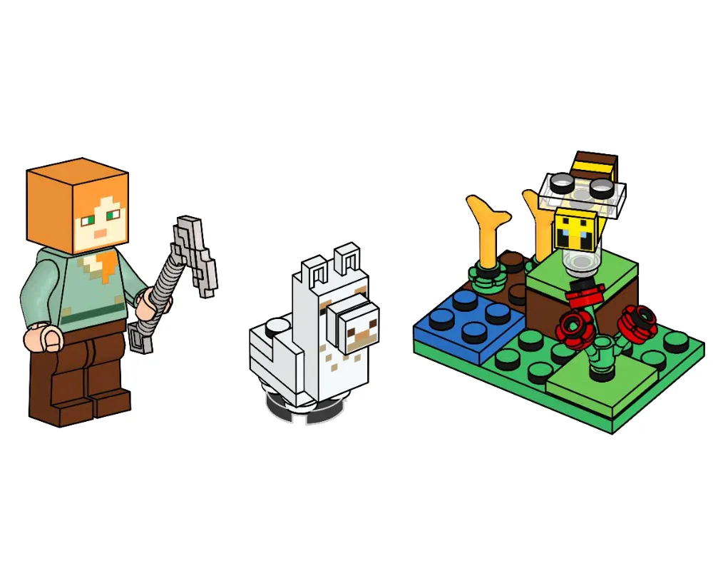 Dans le même style que le LEGO Alex, Bébé Lama et Abeille (662308-1) | Brick Broker