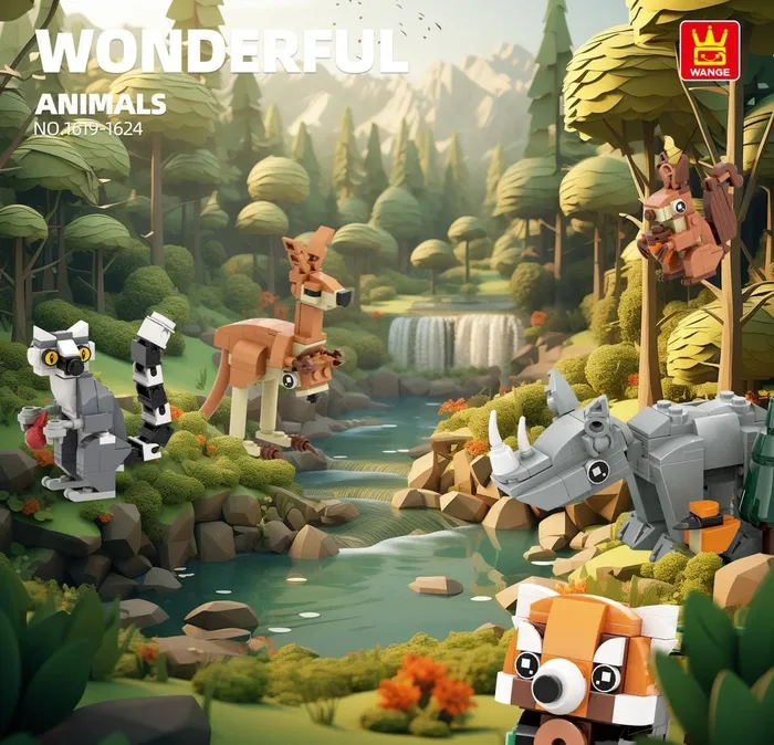 Wange Animaux de la terre 2 - Ensemble de 6 animaux différents avec affichages (WAN-1619) - prix | Brick Broker