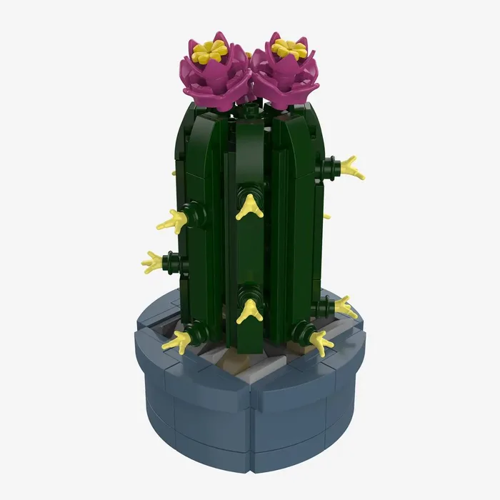 BlueBrixx Mini cactus colonne avec fleurs roses (BB-109871) - prix | Brick Broker