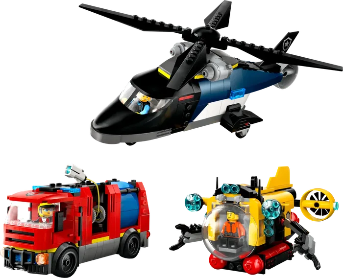 LEGO 60462 Hélicoptère, Camion de Pompiers et Sous-marin Remix - prix | Brick Broker