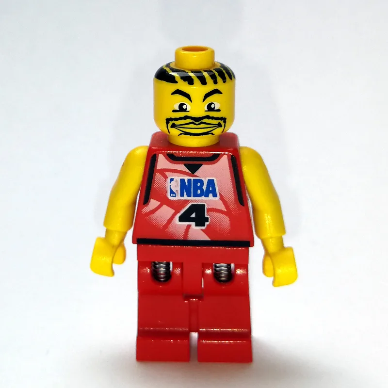 Basketball Player, Red  Torso, Red Legs #4 — minifigurine LEGO | Brick Broker