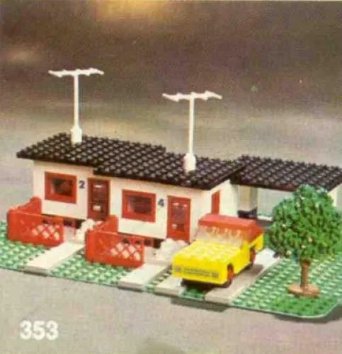 Dans le même style que le LEGO Maison mitoyenne avec voiture et garage (353-1) | Brick Broker