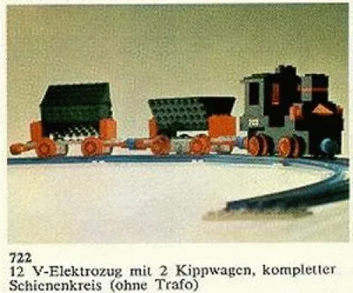 LEGO 722 Train électrique 12V avec 2 wagons - prix | Brick Broker
