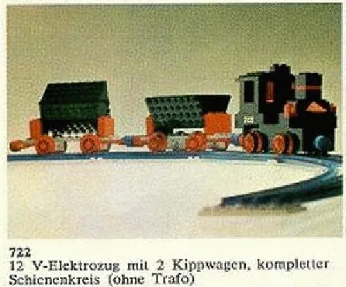 Dans le même style que le LEGO Train électrique 12V avec 2 wagons (722-2) | Brick Broker