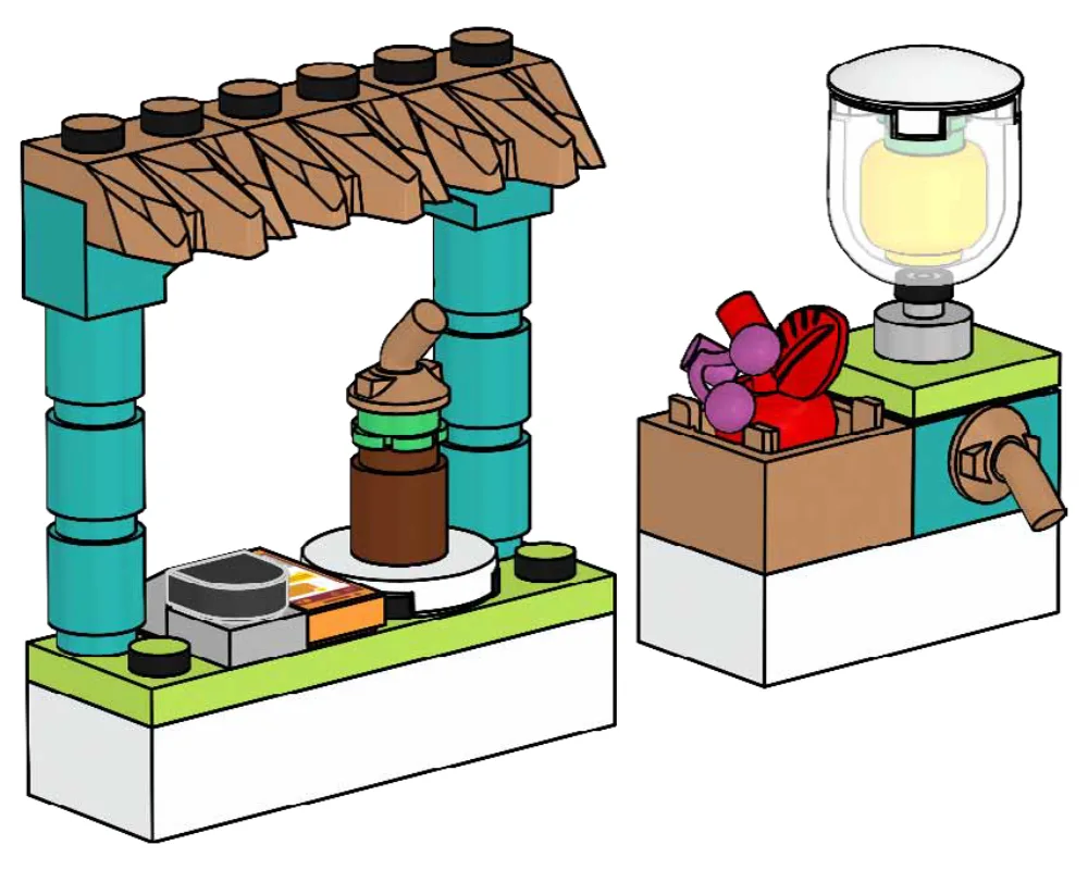 Dans le même style que le LEGO Stand de smoothies (562408-1) | Brick Broker