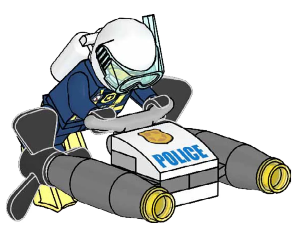 Dans le même style que le LEGO Scooter de plongée de Carl Confidential (952208-1) | Brick Broker