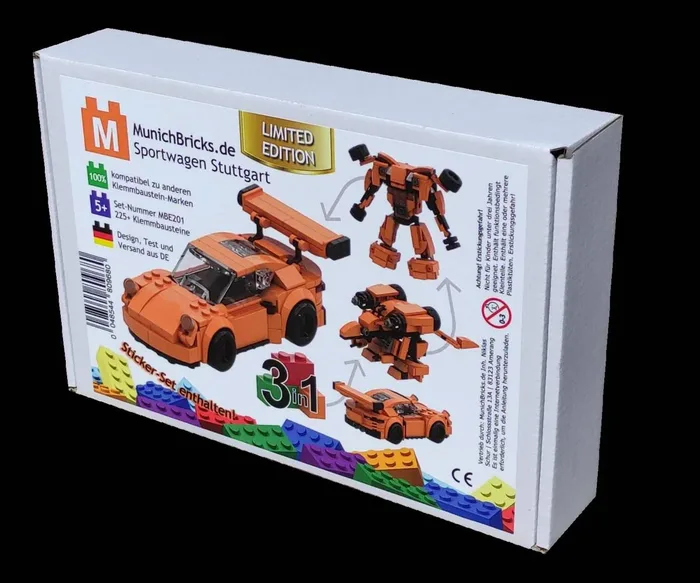 MunichBricks Set de construction 3en1 voiture de sport Stuttgart (MBE-MBE201-O) - prix | Brick Broker