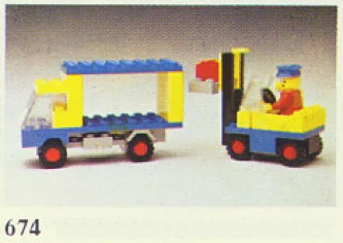 Dans le même style que le LEGO Chariot élévateur et Camion (674-1) | Brick Broker
