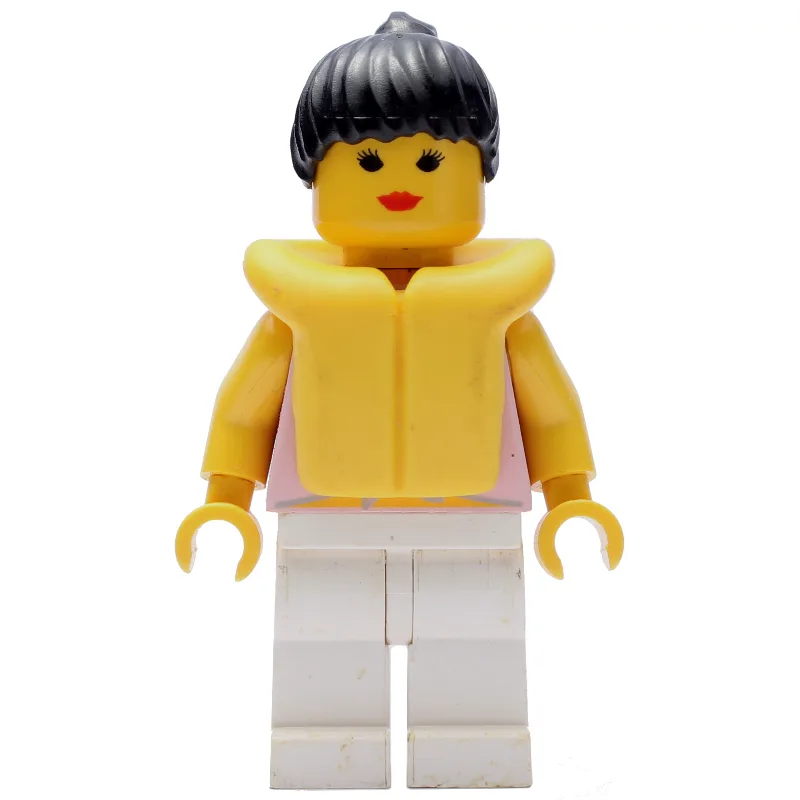 Woman, Tied Pink Tank Top with Flowers, White… — minifigurine LEGO | Brick Broker