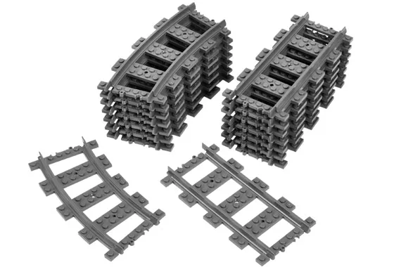 Dans le même style que le LEGO Rails droits et courbes (7896-1) | Brick Broker