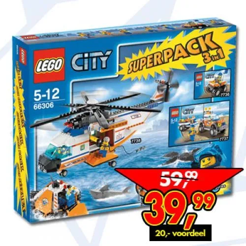 LEGO 66306 Super Pack Garde-Côtes City 3 en 1 - prix | Brick Broker