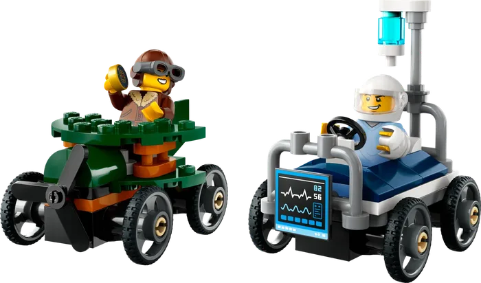 LEGO 60459 Avion contre Pack Course Voiture de l'Hôpital - prix | Brick Broker