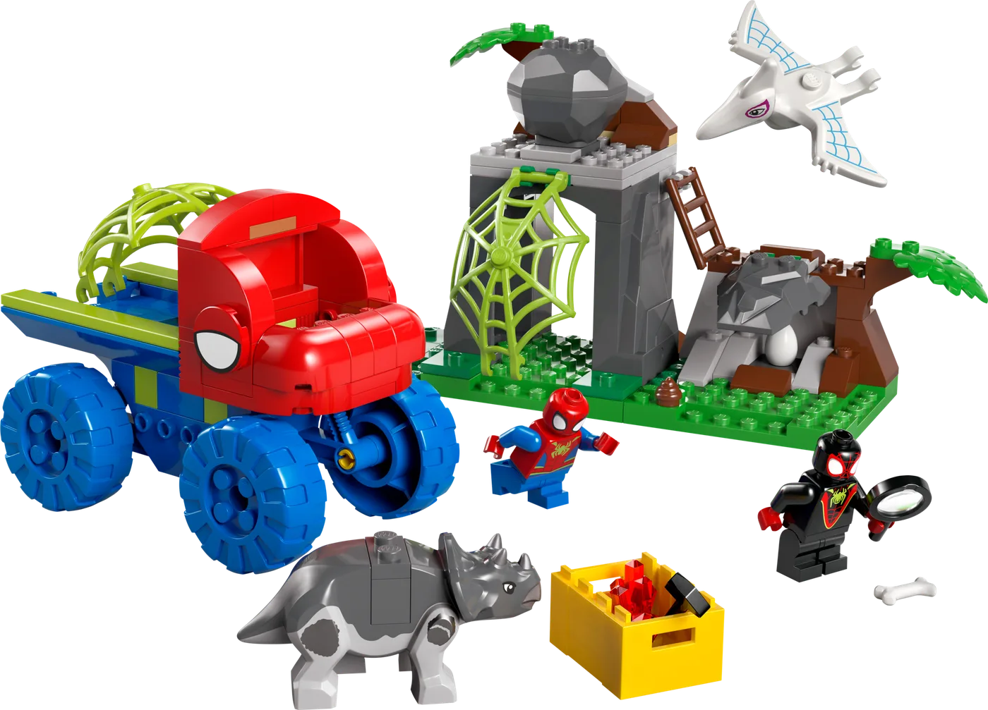 Dans le même style que le LEGO Sauvetage avec le véhicule Dino tout-terrain de l'équipe Spidey (11199-1) | Brick Broker