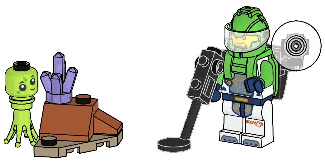 Dans le même style que le LEGO Astronaute avec extraterrestre et cristal (952511-1) | Brick Broker