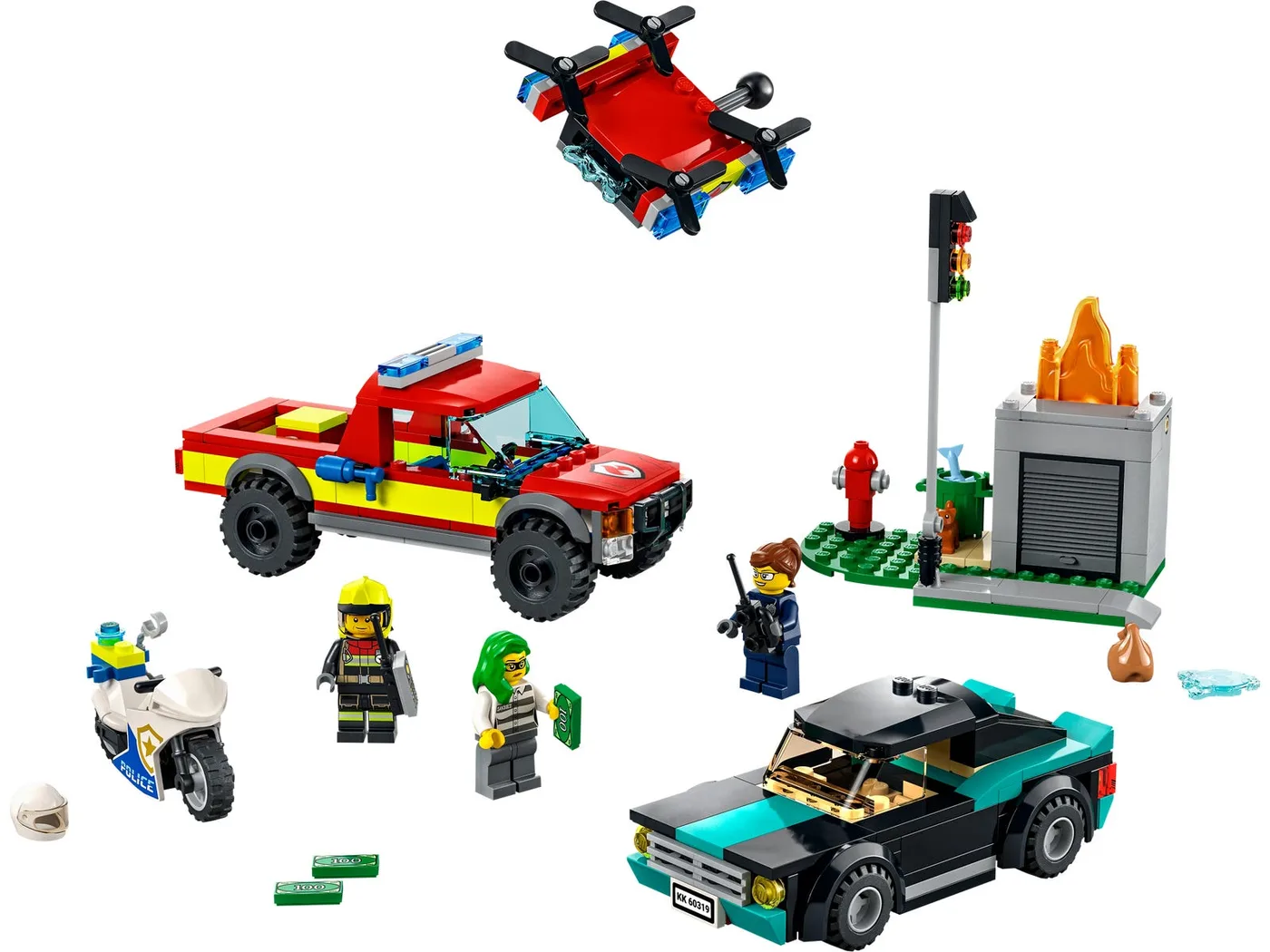 Dans le même style que le LEGO Sauvetage incendie et course-poursuite policière (60319-1) | Brick Broker