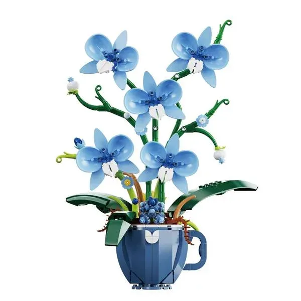 DK Orchidée en tasse de café bleue (DK-3004) - prix | Brick Broker